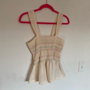 Madewell smocked peplum tank
